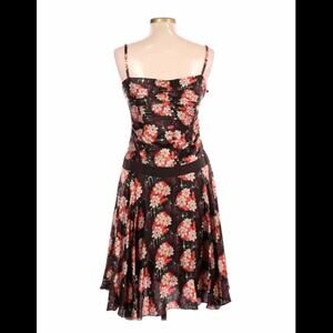 Anthro Twinkle by Wenlan Silk drop waist button down bodice floral dress, size 6